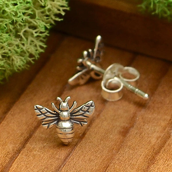 Silver earrings bee - Fairy Positron