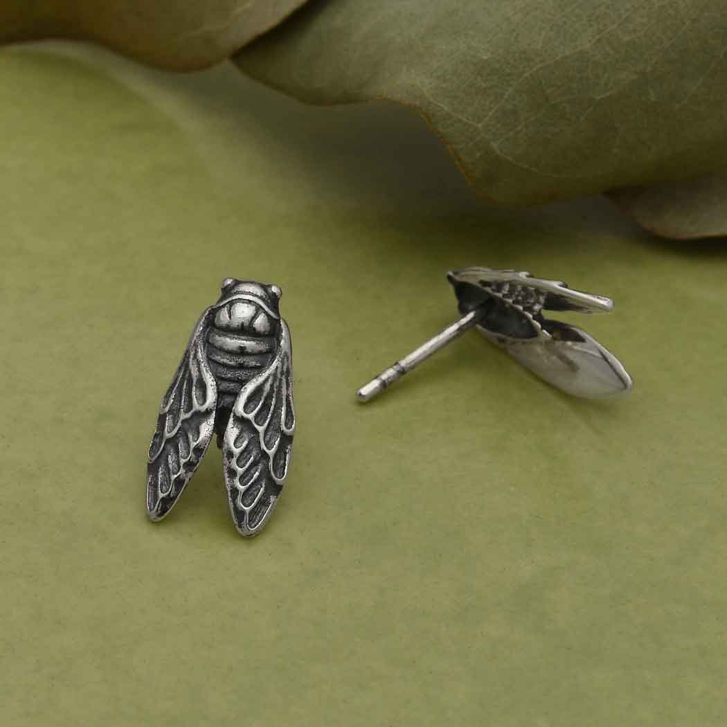 Silver earrings cicada - Fairy Positron