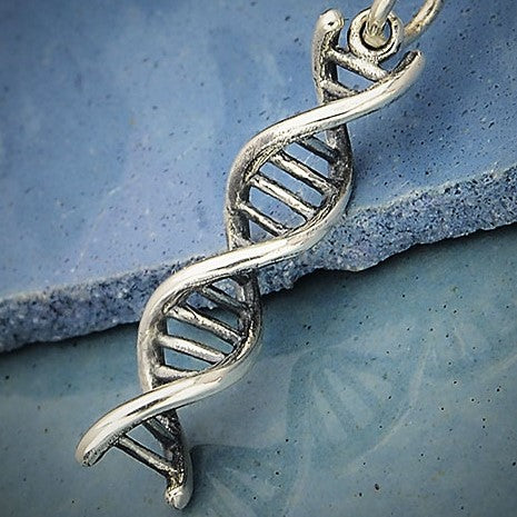 Zilveren oorbellen DNA dubbele helix (gegranuleerde haakjes) - Fairy Positron
