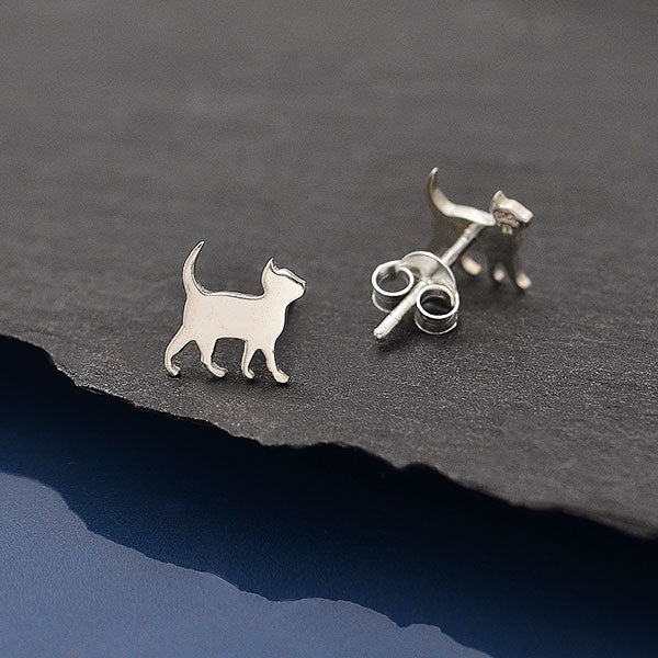 Silver earrings cat - Fairy Positron