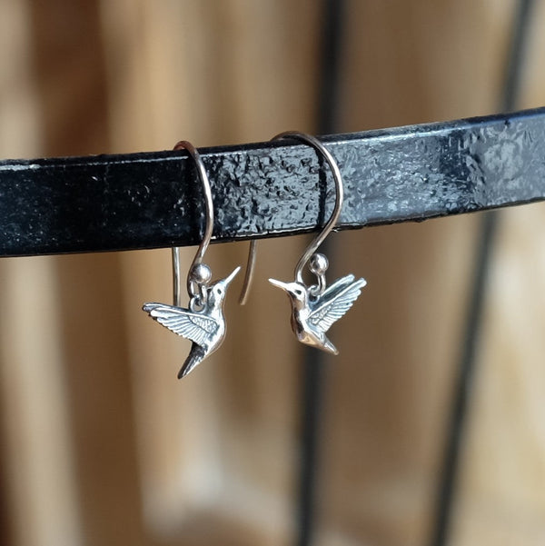 Zilveren oorbellen kolibrie (hangers) - Fairy Positron