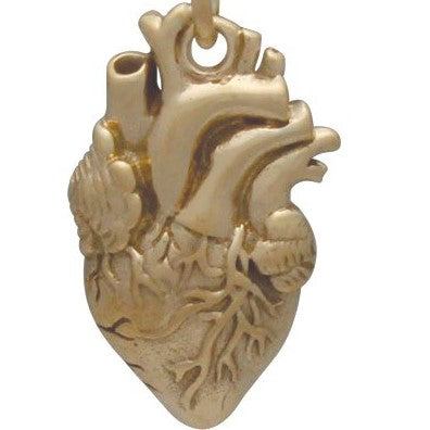 Zilveren oorbellen met bronzen anatomisch hart - Fairy Positron