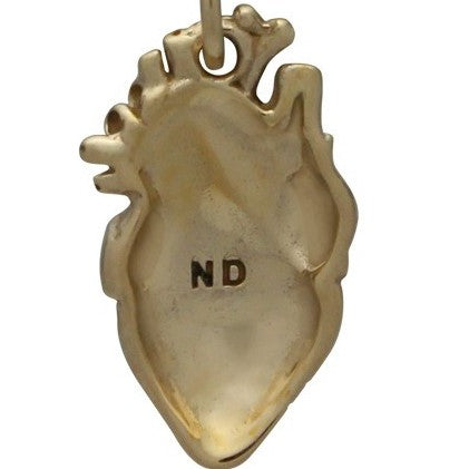 Zilveren oorbellen met bronzen anatomisch hart - Fairy Positron