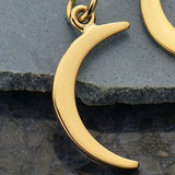 Zilveren oorbellen met bronzen maansikkel en eclips - Fairy Positron