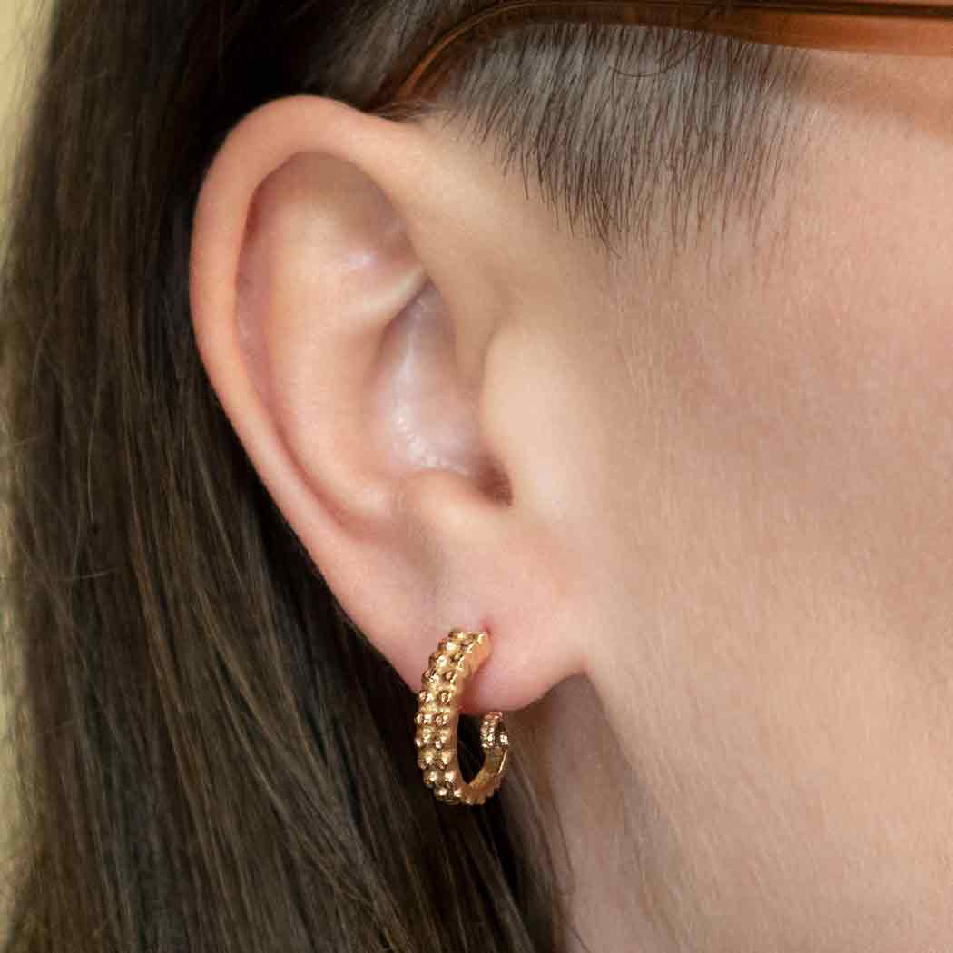 Zilveren oorbellen met bronzen octopusarm - Fairy Positron