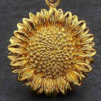 Zilveren oorbellen met bronzen zonnebloem - Fairy Positron