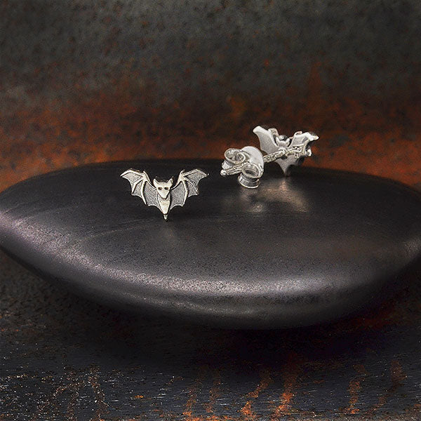 Silver earrings bat (detailed) - Fairy Positron