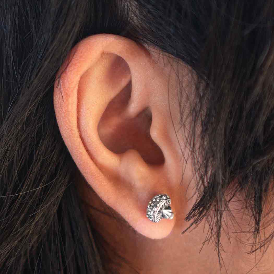 Silver earrings fly swamp - Fairy Positron