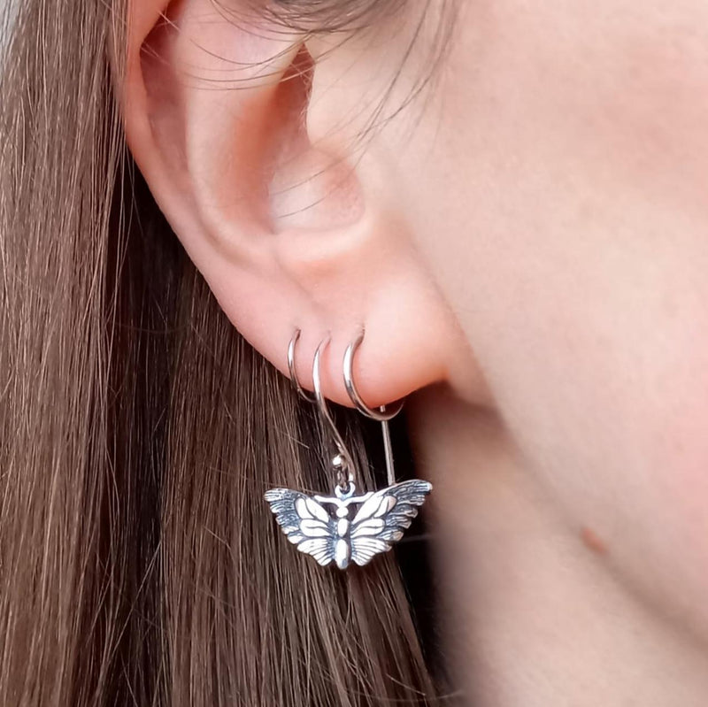 Zilveren oorbellen vlinder (hangers) - Fairy Positron