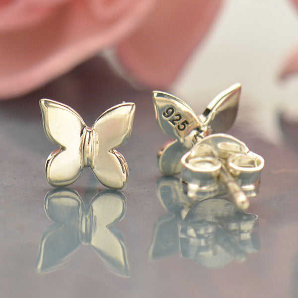 Zilveren oorbellen vlinder (studs) - Fairy Positron