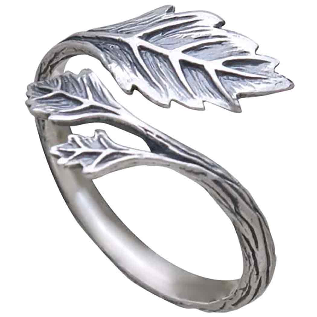 Zilveren ring bladeren - Fairy Positron