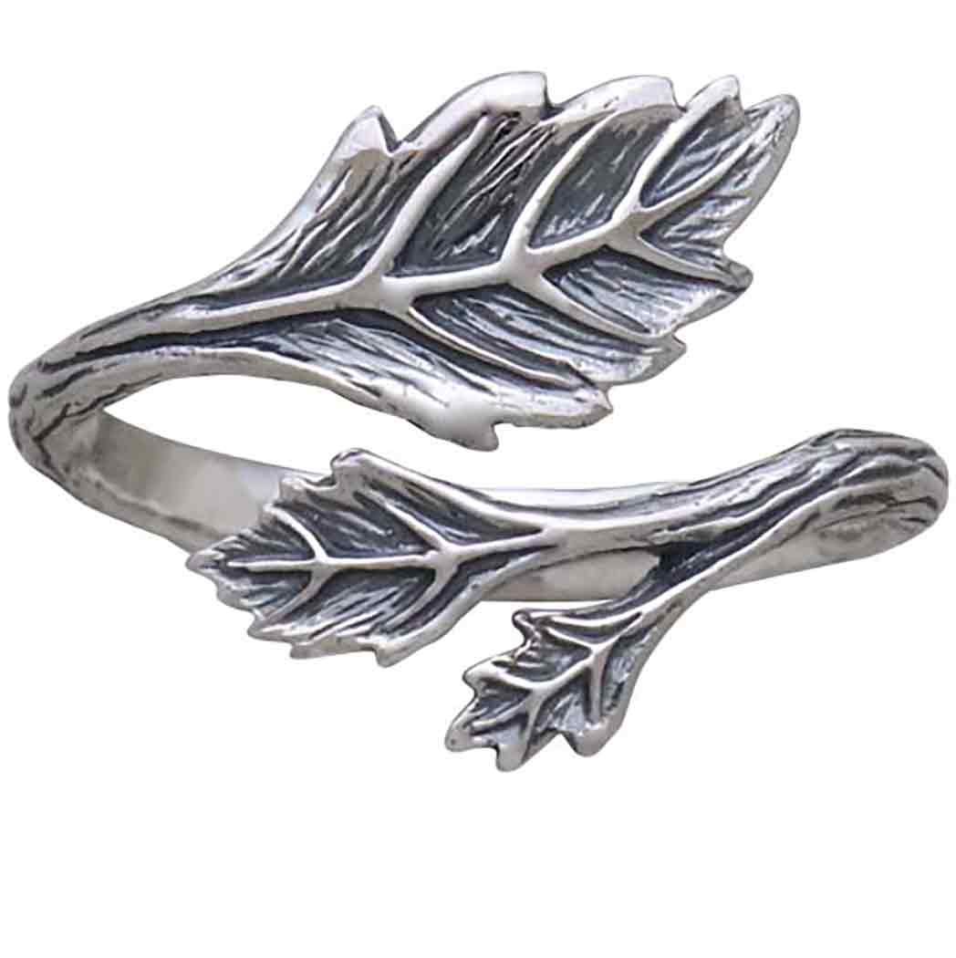 Zilveren ring bladeren - Fairy Positron