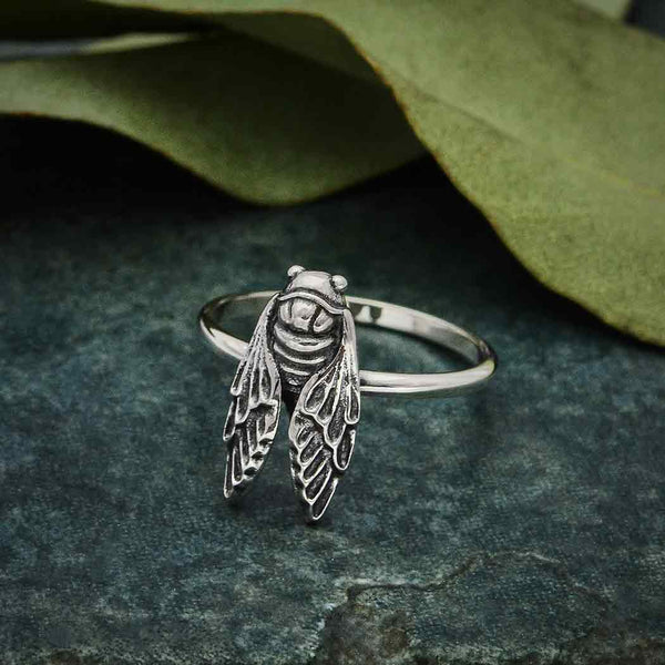 Zilveren ring cicade - Fairy Positron