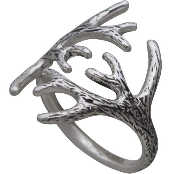 Zilveren ring gewei - Fairy Positron