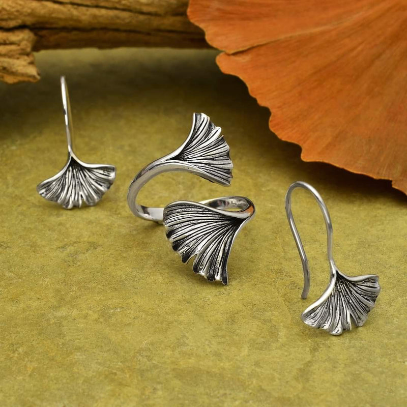 Zilveren ring ginkgobladeren - Fairy Positron