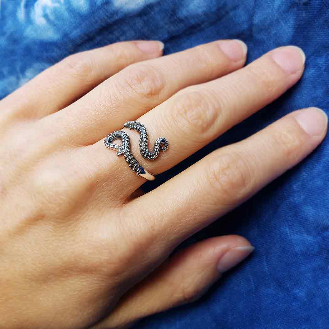 Zilveren ring octopusarmen - Fairy Positron