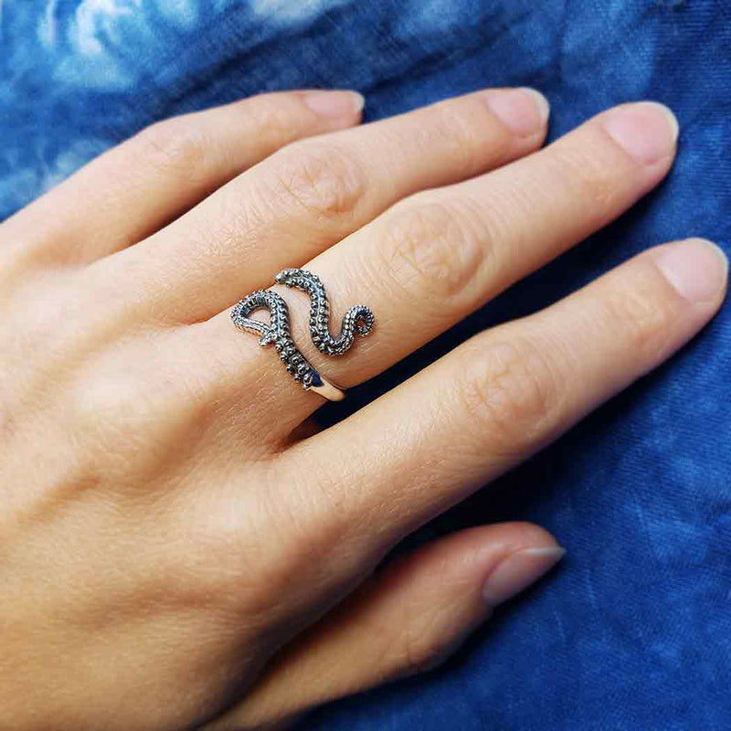 Zilveren ring octopusarmen - Fairy Positron