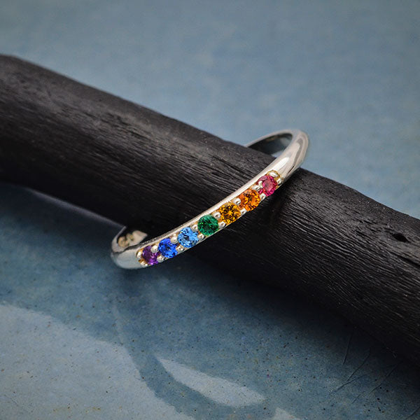 Zilveren ring regenboog - Fairy Positron
