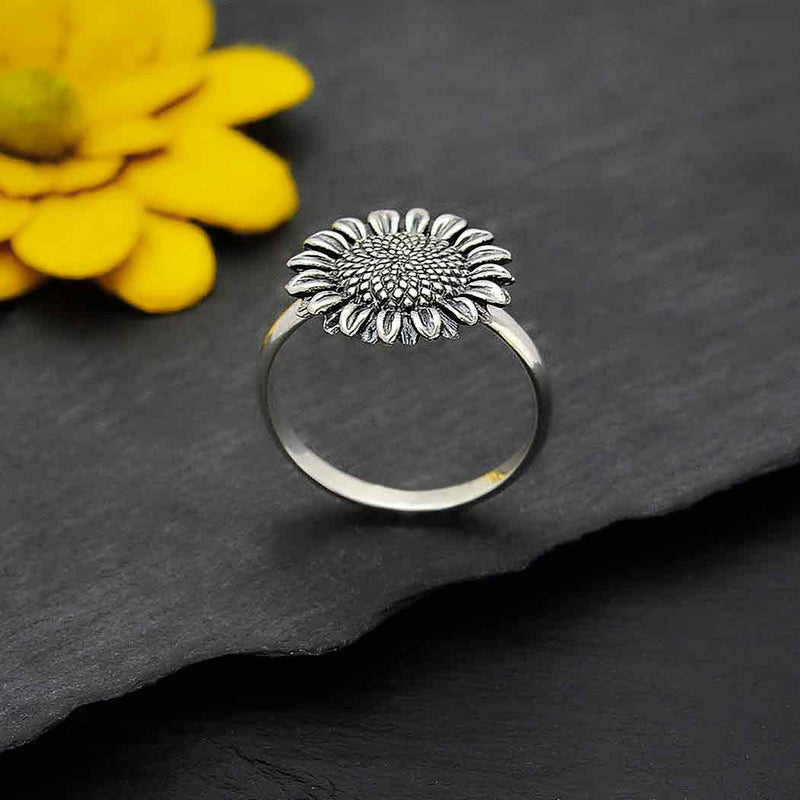Zilveren ring zonnebloem - Fairy Positron