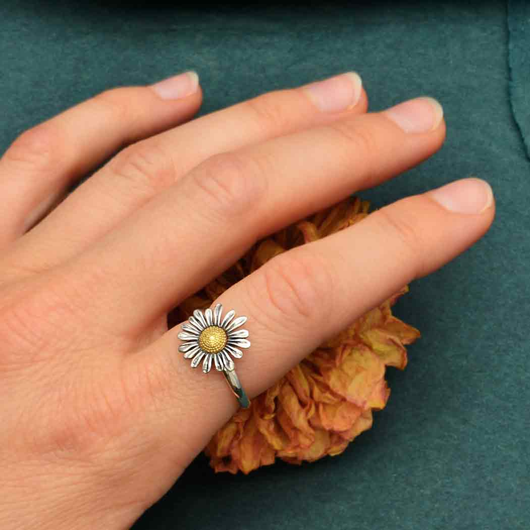 Silver/bronze ring daisy - Fairy Positron